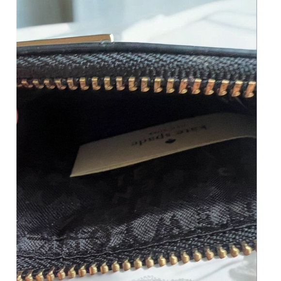 Kate Spade Laurel Floral Black Red Pink Roses Wallet Key Chain Card Holder - Picture 5 of 6